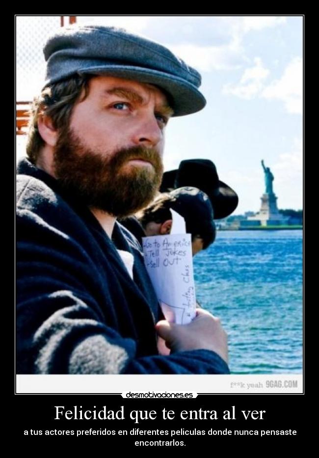 Felicidad que te entra al ver - a tus actores preferidos en diferentes peliculas donde nunca pensaste encontrarlos.