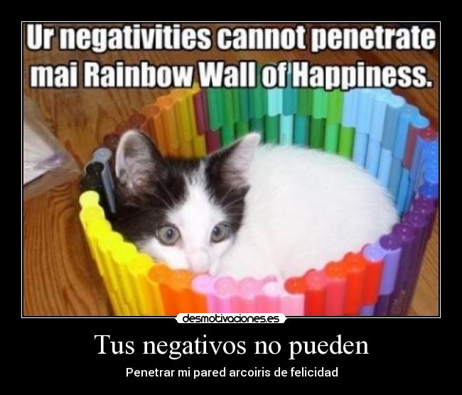 Tus negativos no pueden - Penetrar mi pared arcoiris de felicidad