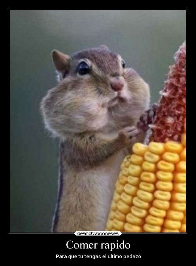 Comer rapido - Para que tu tengas el ultimo pedazo