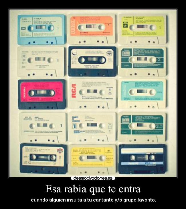 Esa rabia que te entra - cuando alguien insulta a tu cantante y/o grupo favorito.