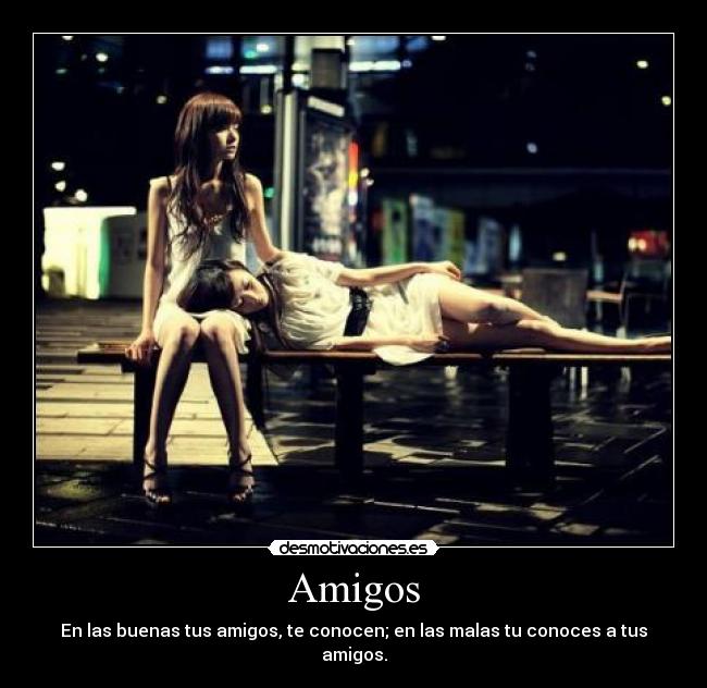 Amigos - En las buenas tus amigos, te conocen; en las malas tu conoces a tus amigos.