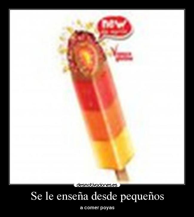 Se le enseña desde pequeños - a comer poyas