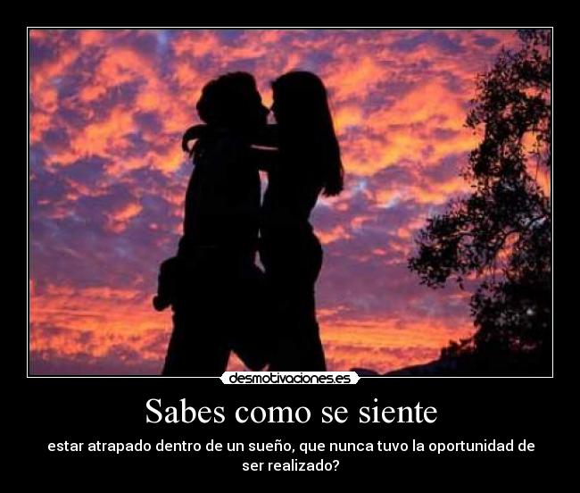 Sabes como se siente - estar atrapado dentro de un sueño, que nunca tuvo la oportunidad de ser realizado?