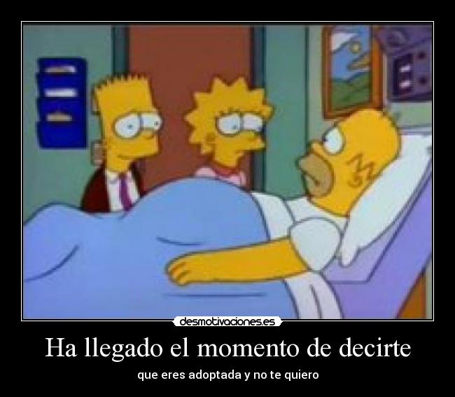 carteles los simpsons lisa adoptada homer bart desmotivaciones