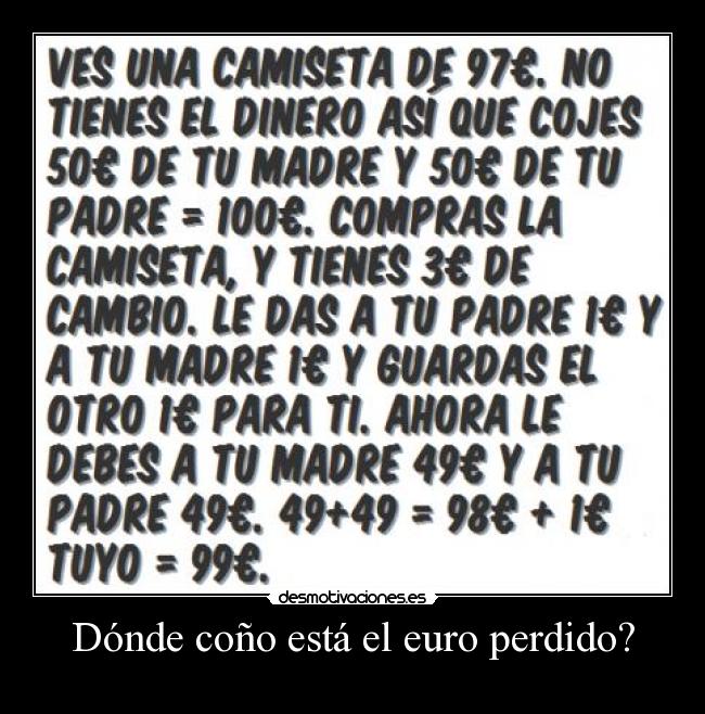 Dónde coño está el euro perdido? - 