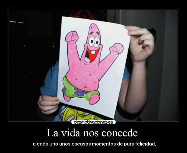 La vida nos concede  -  a cada uno unos escasos momentos de pura felicidad.