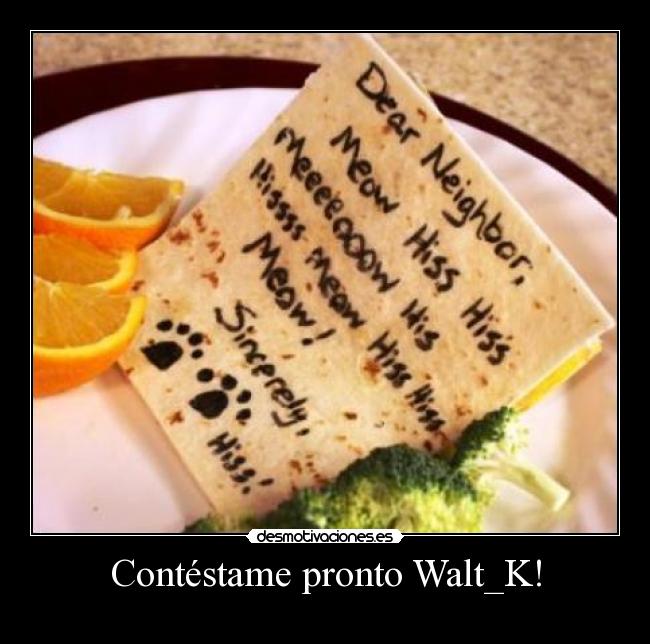 Contéstame pronto Walt_K! - 