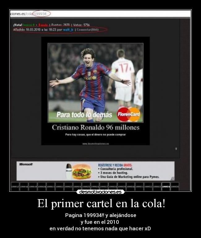 El primer cartel en la cola! - 