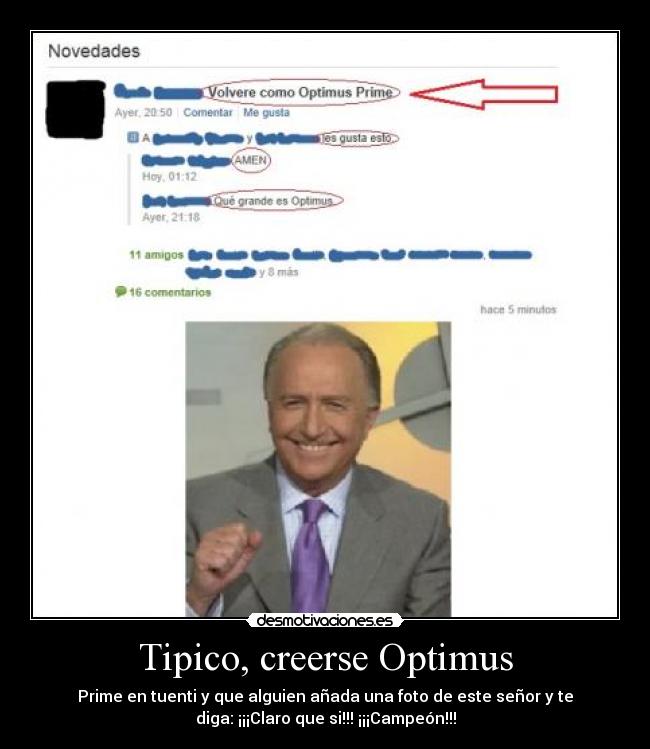 Tipico, creerse Optimus - 