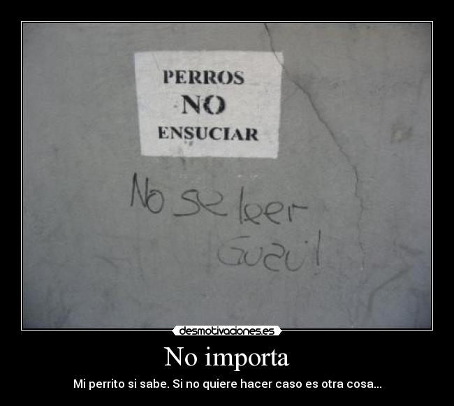 No importa -