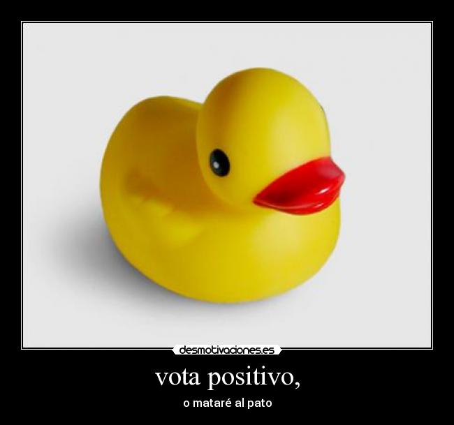 vota positivo, - o mataré al pato