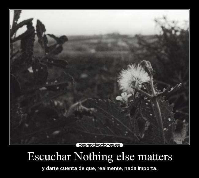 Escuchar Nothing else matters - y darte cuenta de que, realmente, nada importa.