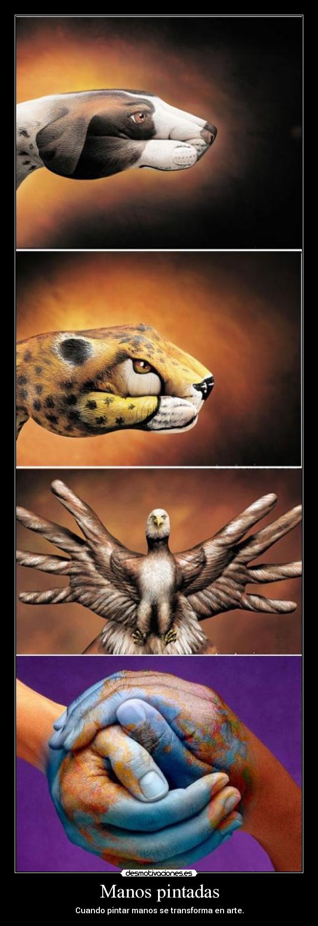 Manos pintadas - Cuando pintar manos se transforma en arte.