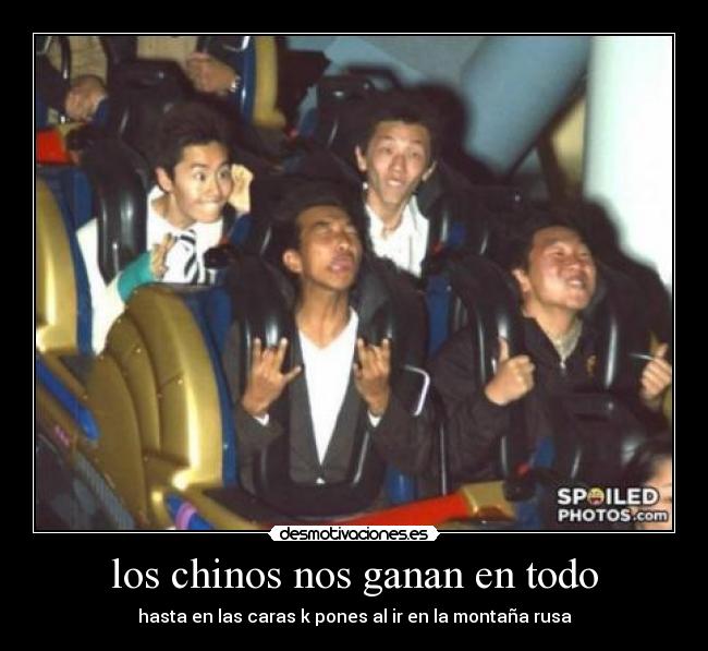 los chinos nos ganan en todo - hasta en las caras k pones al ir en la montaña rusa