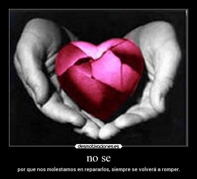 no se - por que nos molestamos en repararlos, siempre se volverá a romper.