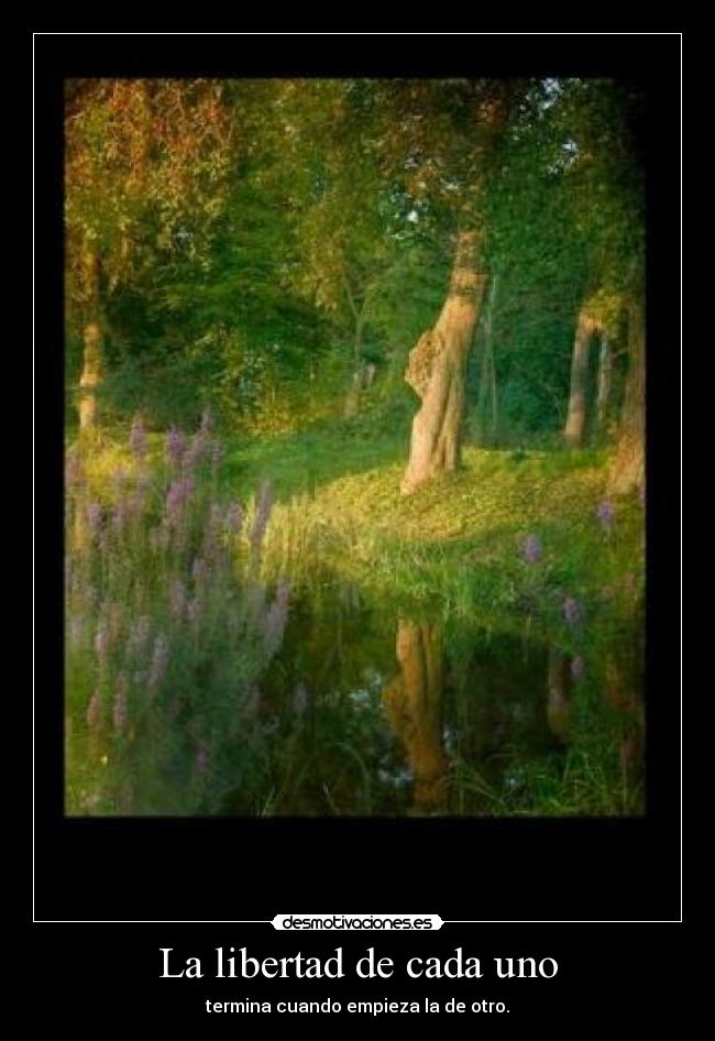 La libertad de cada uno - termina cuando empieza la de otro.