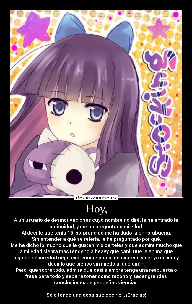 carteles decir gracias usuario desmotivaciones panty stocking anarchy anime cartoon desmotivaciones