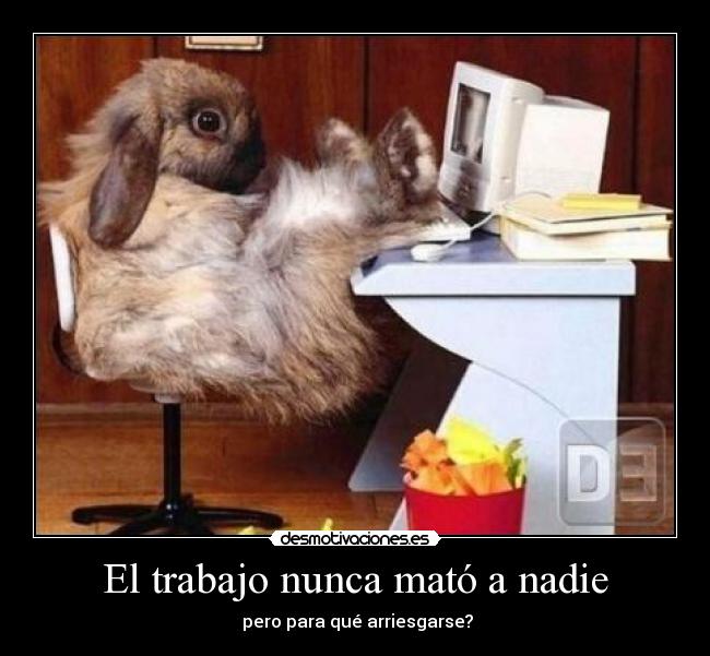 El trabajo nunca mató a nadie - pero para qué arriesgarse?