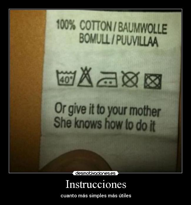 Instrucciones - cuanto más simples más útiles