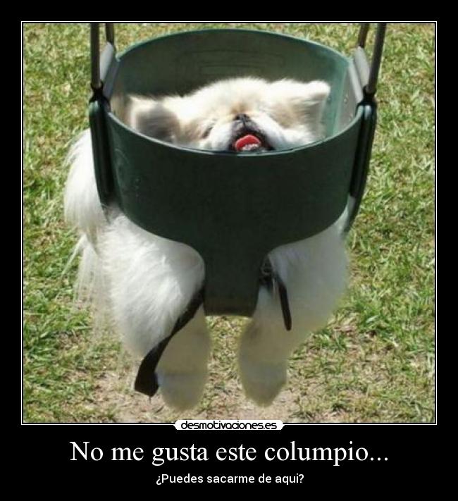 No me gusta este columpio... - ¿Puedes sacarme de aqui?