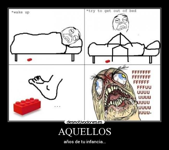 carteles pisar lego infancia dolor anos aquellos desmotivaciones