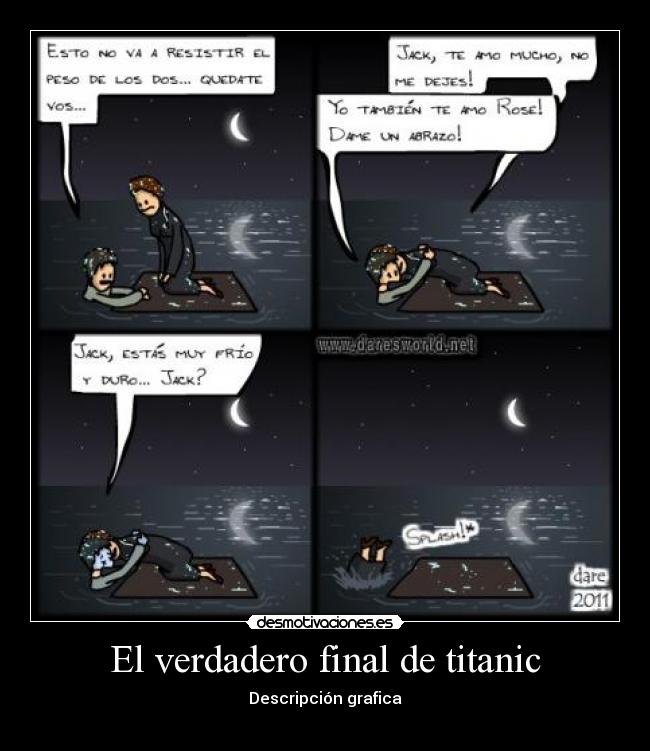 El verdadero final de titanic - Descripción grafica