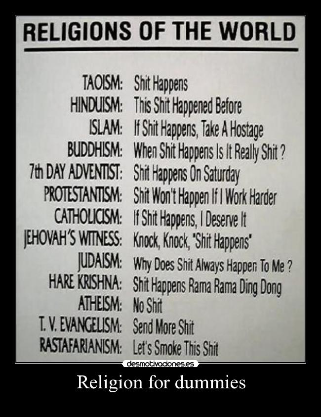 Religion for dummies Desmotivaciones