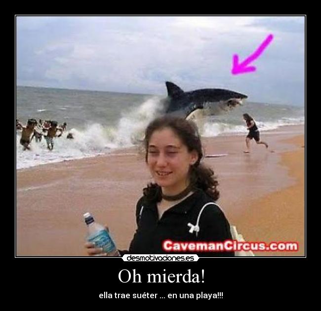 Oh mierda! - ella trae suéter ... en una playa!!!