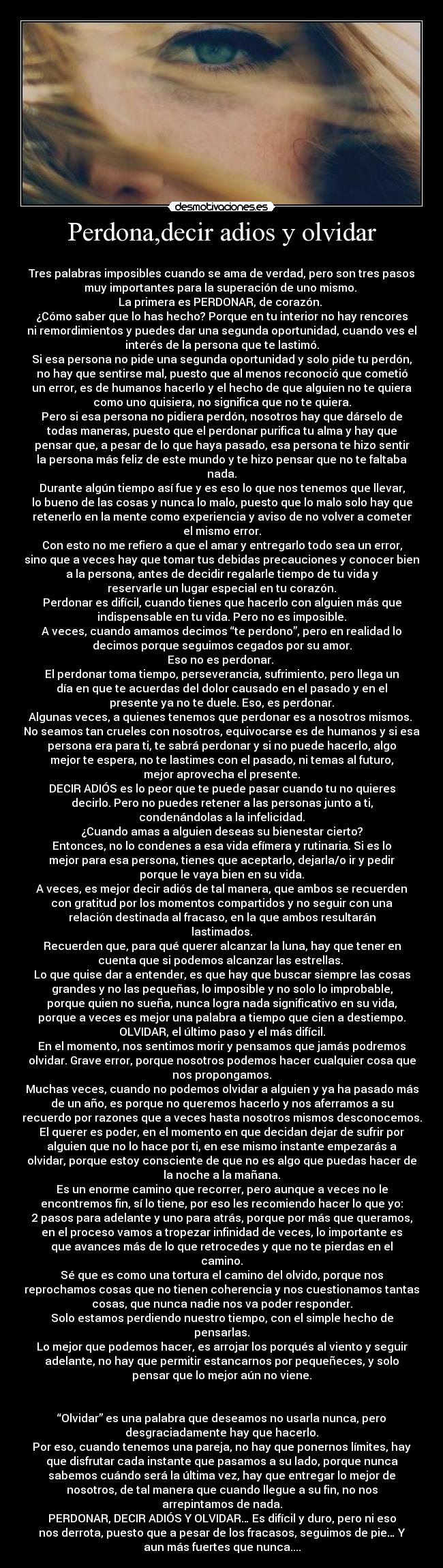 Perdona,decir adios y olvidar -