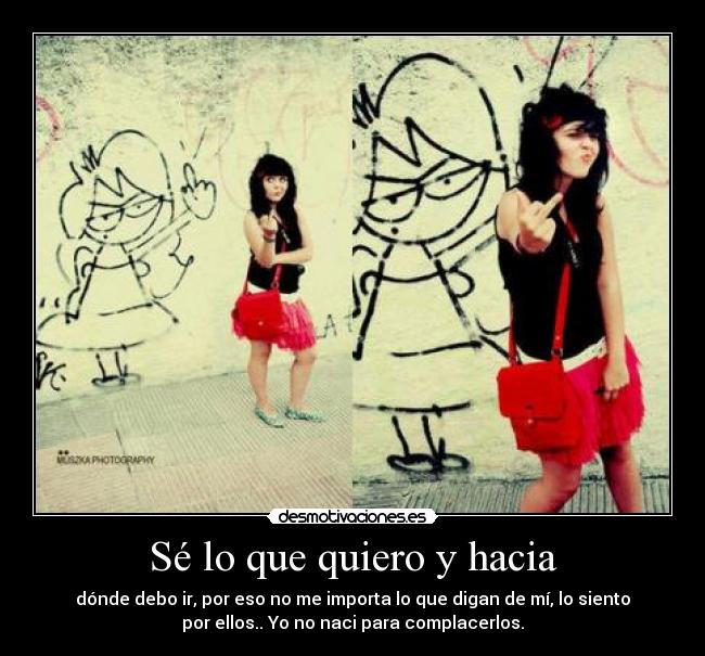 Sé lo que quiero y hacia - 