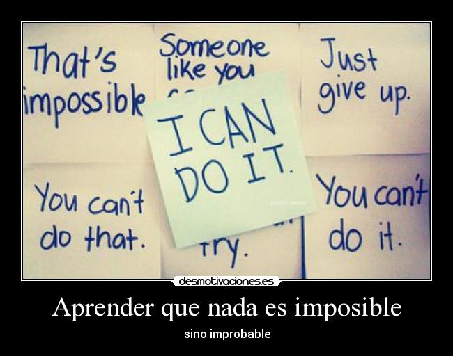 Aprender que nada es imposible - 