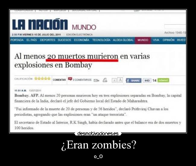 ¿Eran zombies? -