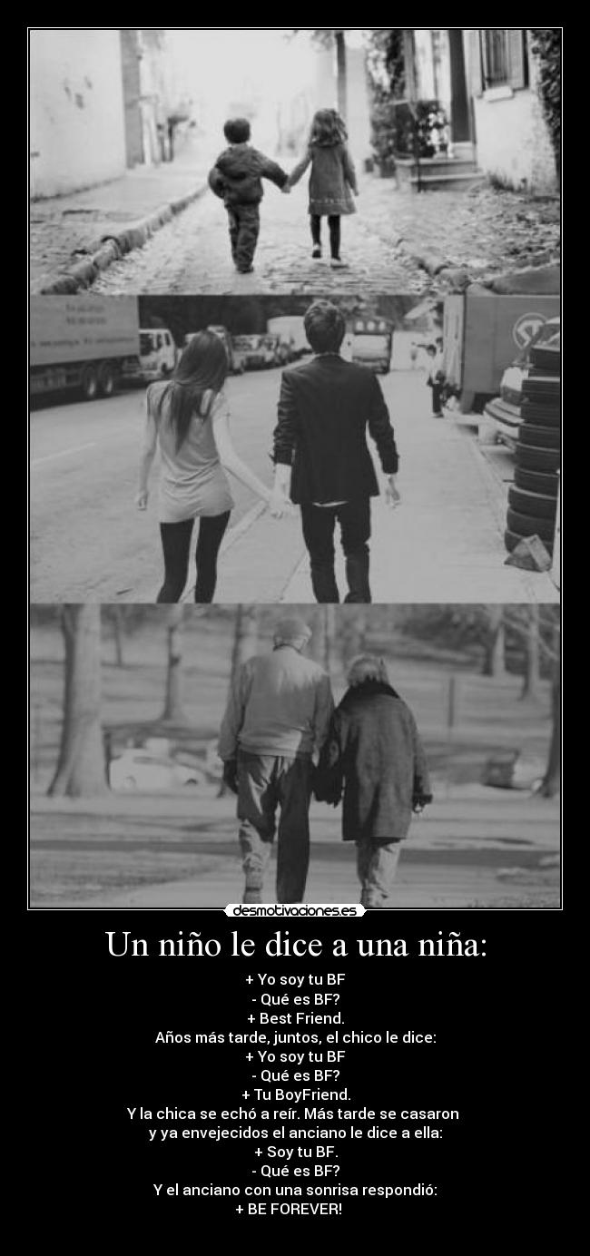 Un niño le dice a una niña: -