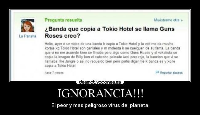 IGNORANCIA!!! -