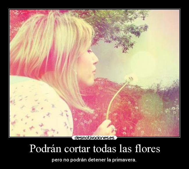 Podrán cortar todas las flores - pero no podrán detener la primavera. 
