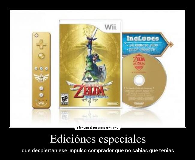 carteles zelda wii skyward sword edicion especial dorado mando aniversario desmotivaciones