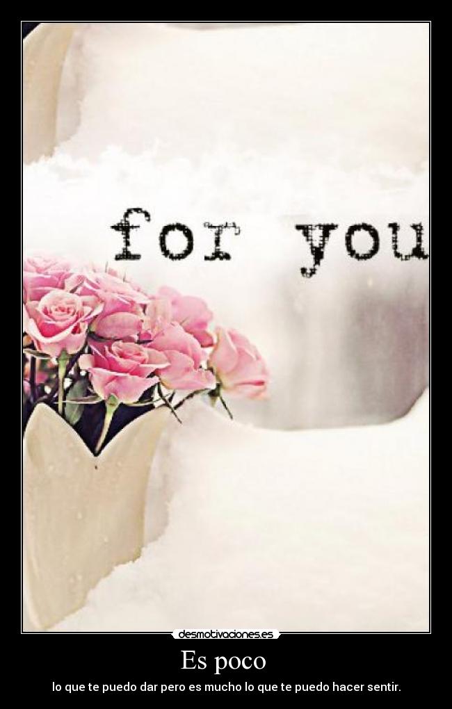 Es poco  - lo que te puedo dar pero es mucho lo que te puedo hacer sentir.
