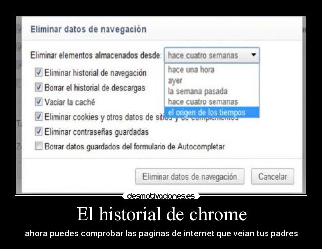 El historial de chrome - ahora puedes comprobar las paginas de internet que veian tus padres