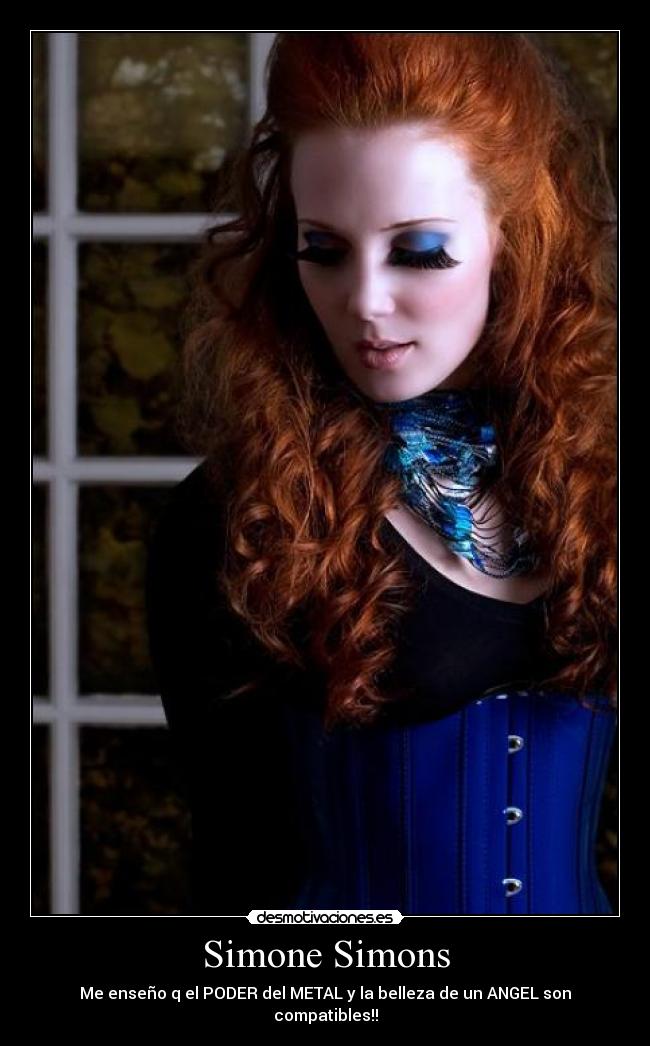 carteles simone simons metal musica desmotivaciones