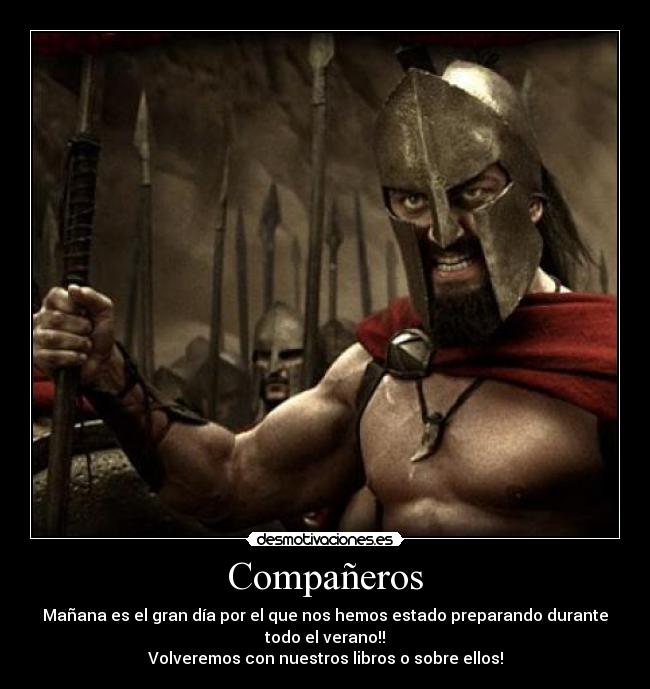 Compañeros - Mañana es el gran día por el que nos hemos estado preparando durante
todo el verano!!
Volveremos con nuestros libros o sobre ellos!