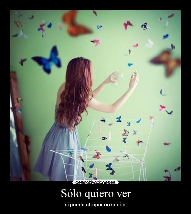 Sólo quiero ver - si puedo atrapar un sueño.