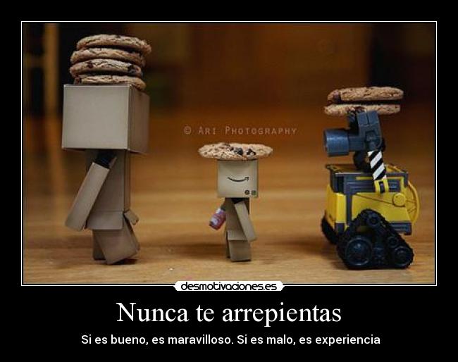 Nunca te arrepientas - Si es bueno, es maravilloso. Si es malo, es experiencia