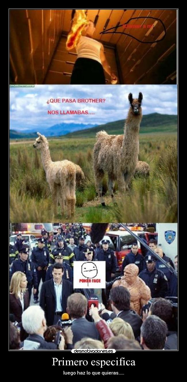 Primero especifica -