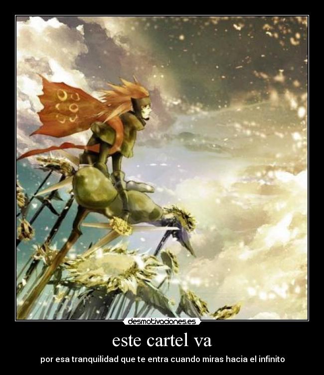 este cartel va - por esa tranquilidad que te entra cuando miras hacia el infinito