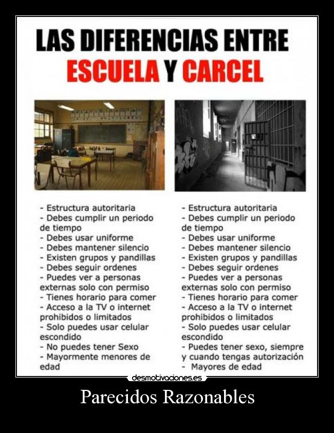 carteles parecidosrazonablesescuelacarcel desmotivaciones