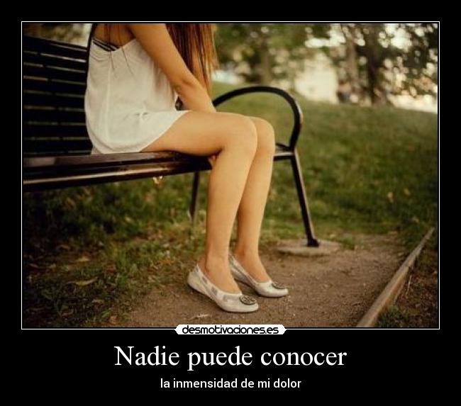 Nadie puede conocer - la inmensidad de mi dolor