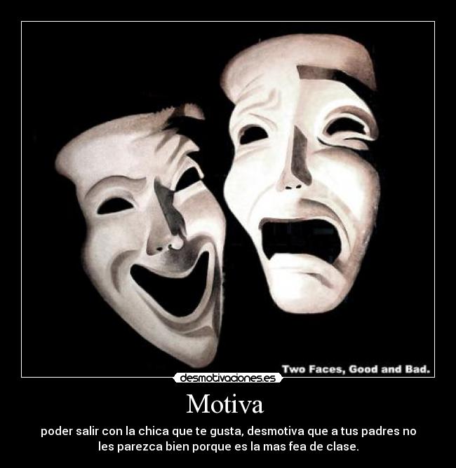 Motiva - poder salir con la chica que te gusta, desmotiva que a tus padres no
les parezca bien porque es la mas fea de clase.