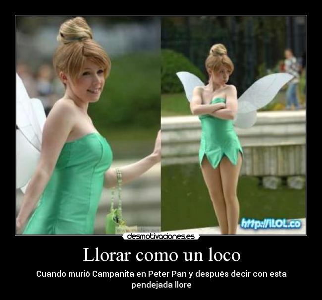Llorar como un loco - Cuando murió Campanita en Peter Pan y después decir con esta pendejada llore