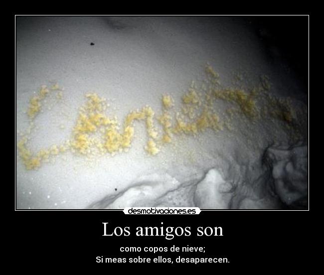 carteles amigos amigos copos nieve meas desaparecer desmotivaciones