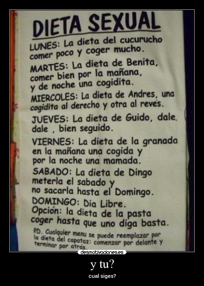 y tu? - cual siges?